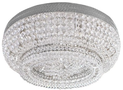 Luxus Barock Kristallglas Deckenleuchte Silber Luxury Baroque Crystal Glass Ceiling Light Silver