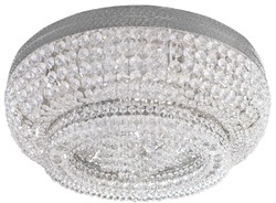 Luxus Barock Kristallglas Deckenleuchte Silber Luxury Baroque Crystal Glass Ceiling Light Silver