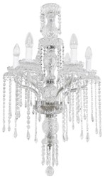 Casa Padrino luxury baroque crystal chandelier silver Ø 45 cm - Magnificent living room chandelier in baroque style - Hotel chandelier - Baroque crystal lights - Baroque interior