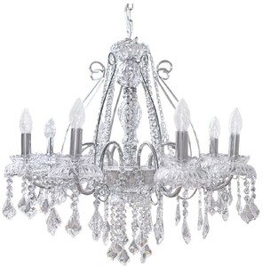 Prunkvoller Luxus Barock Kristall Kronleuchter Silber Magnificent Luxury Baroque Crystal Chandelier Silver