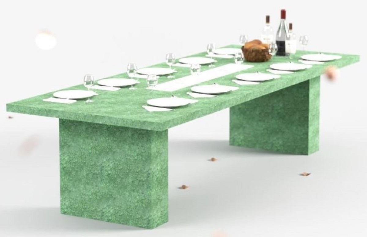 Casa Padrino Luxus Esstisch mit Bioethanol Kamin 300 x 115 x H. 75 cm - Verschiedene Farben - Esszimmertisch - Gartentisch - Esszimmer Möbel - Garten Möbel - Luxus Möbel - Luxus Einrichtung