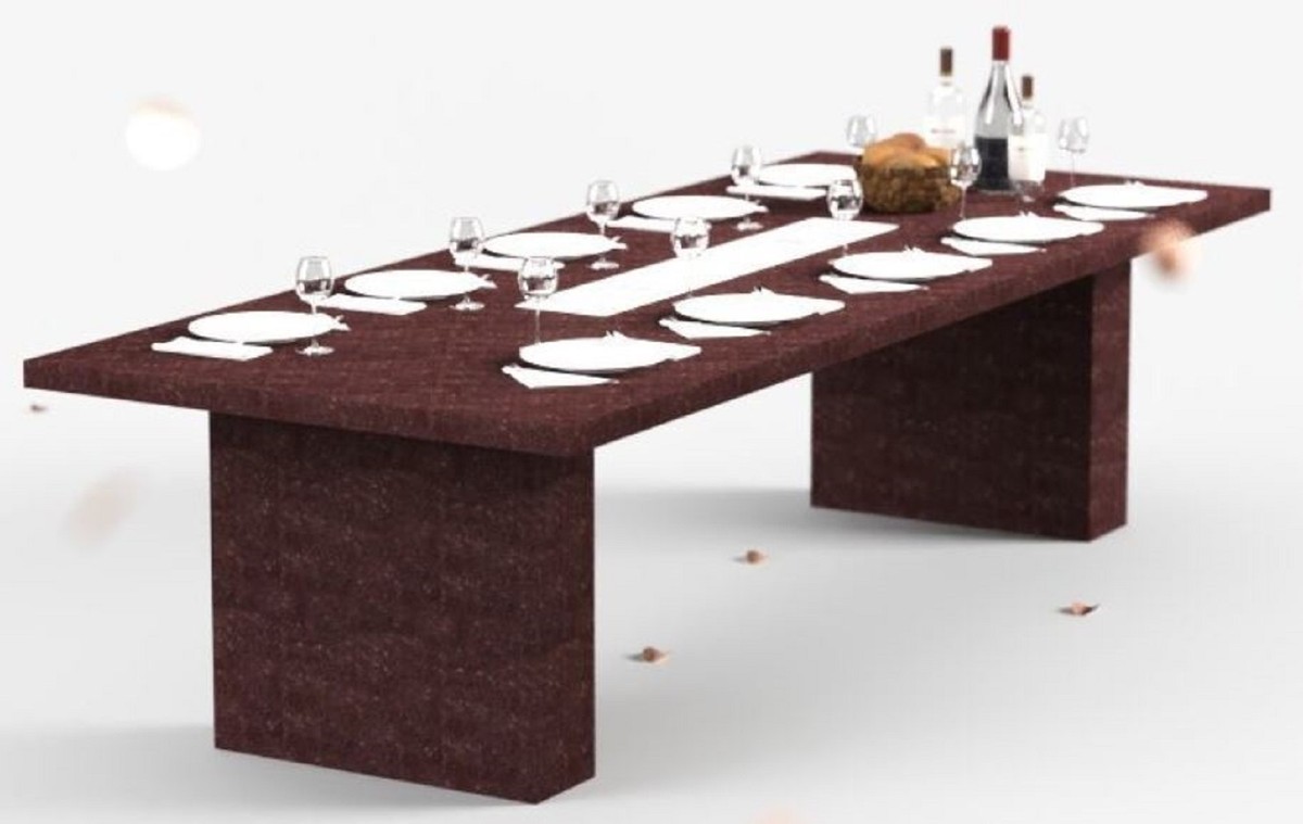 Casa Padrino Luxus Esstisch mit Bioethanol Kamin 300 x 115 x H. 75 cm - Verschiedene Farben - Esszimmertisch - Gartentisch - Esszimmer Möbel - Garten Möbel - Luxus Möbel - Luxus Einrichtung
