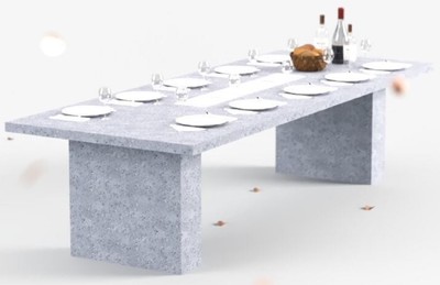 Casa Padrino Luxus Esstisch mit Bioethanol Kamin 300 x 115 x H. 75 cm - Verschiedene Farben - Esszimmertisch - Gartentisch - Esszimmer Möbel - Garten Möbel - Luxus Möbel - Luxus Einrichtung