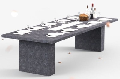 Casa Padrino mesa de comedor de lujo con chimenea de bioetanol 300 x 115 x A. 75 cm - Varios Colores - Mesa de comedor - Mesa de jardín - Muebles de comedor - Muebles de jardín - Muebles de lujo