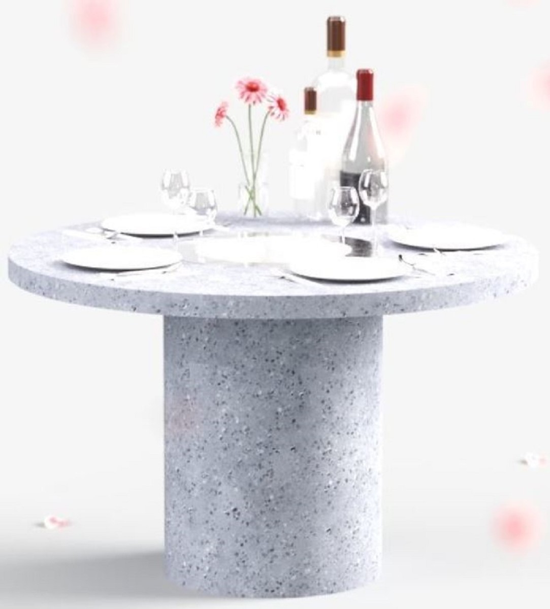 Casa Padrino table à manger de luxe avec cheminée au bioéthanol Ø 120 x H. 75 cm - Différents Coloris - Table de salle à manger - Table de jardin - Meuble de salle à manger - Meuble de jardin