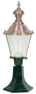 Casa Padrino lampadaire de jardin Art Nouveau vert / cuivre Ø 19 x H. 56 cm - Lanterne de jardin - Lampe de jardin - Eclairage jardin nostalgique - Luminaires jardin nostalgique