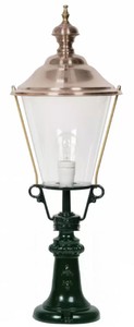 Casa Padrino lampadaire de jardin Art Nouveau vert / cuivre Ø 29 x H. 87 cm - Lanterne de jardin - Lampe de jardin - Eclairage jardin nostalgique - Luminaires jardin nostalgique