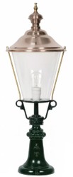 Casa Padrino lámpara de pie de jardín Art Nouveau verde / cobre Ø 29 x A. 87 cm - Farol de jardín - Lámpara de jardín - Iluminación de jardín nostálgico - Luces de jardín nostálgico