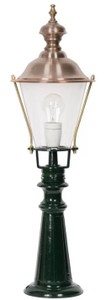 Casa Padrino lampadaire de jardin Art Nouveau vert / cuivre Ø 22 x H. 75 cm - Lanterne de jardin - Lampe de jardin - Eclairage jardin nostalgique - Luminaires jardin nostalgique