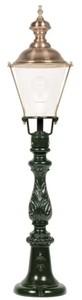 Casa Padrino lampadaire de jardin Art Nouveau vert / cuivre Ø 22 x H. 90 cm - Lanterne de jardin - Lampe de jardin - Eclairage jardin nostalgique - Luminaires jardin nostalgique