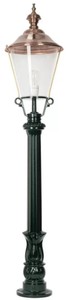 Casa Padrino lampadaire de jardin Art Nouveau vert / cuivre Ø 29 x H. 150 cm - Lanterne de jardin - Lampe de jardin - Eclairage jardin nostalgique - Luminaires jardin nostalgique