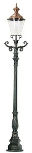 Casa Padrino lampadaire de jardin Art Nouveau vert / cuivre 42 x 30 x H. 260 cm - Lanterne de jardin - Lampe de jardin - Eclairage jardin nostalgique - Luminaires jardin nostalgique