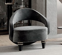 Casa Padrino fauteuil de luxe gris / or 74 x 72 x H. 83 cm - Fauteuil de salon - Fauteuil d'hôtel - Meuble de salon - Meuble d'hôtel - Meuble de luxe - Ameublement de salon de luxe