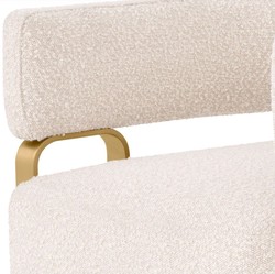 Casa Padrino luxury armchair cream / brass 73 x 66 x H. 70 cm - Living room armchair - Hotel armchair - Living room furniture - Luxury furniture - Living room furnishings - Luxury furnishings
