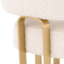 Casa Padrino luxury armchair cream / brass 73 x 66 x H. 70 cm - Living room armchair - Hotel armchair - Living room furniture - Luxury furniture - Living room furnishings - Luxury furnishings