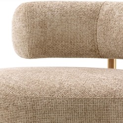 Casa Padrino luxury armchair sand / brass 85 x 80 x H. 65 cm - Living room armchair - Hotel armchair - Living room furniture - Luxury furniture - Living room furnishings - Luxury furnishings