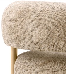Casa Padrino luxury armchair sand / brass 85 x 80 x H. 65 cm - Living room armchair - Hotel armchair - Living room furniture - Luxury furniture - Living room furnishings - Luxury furnishings
