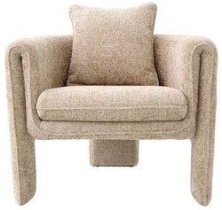 Casa Padrino luxury armchair sand 81 x 77 x H. 68 cm - Living room armchair - Hotel armchair - Living room furniture - Luxury furniture - Living room furnishings - Luxury furnishings