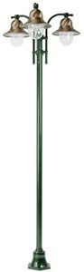 Casa Padrino lanterne de jardin Art Nouveau vert / cuivre Ø 77 x H. 240 cm - Lampadaire de jardin - Lampe de jardin - Eclairage jardin nostalgique - Luminaires jardin nostalgique