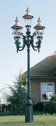 Casa Padrino linterna de jardín Art Nouveau verde / cobre Ø 147 x A. 450 cm - Magnífica lámpara de pie de aluminio - Lámpara de jardín enorme - Iluminación de jardín nostálgica