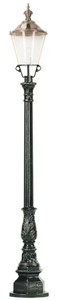 Casa Padrino lanterne de jardin Art Nouveau vert / cuivre Ø 29 x H. 218 cm - Lampadaire de jardin en aluminium thermolaqué - Eclairage nostalgique - Luminaires nostalgiques