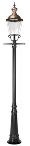 Casa Padrino lanterne de jardin Art Nouveau noir / cuivre 49 x 37 x H. 295 cm - Lampadaire de jardin en aluminium thermolaqué - Eclairage nostalgique - Luminaires nostalgiques