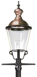 Casa Padrino lanterne de jardin Art Nouveau noir / cuivre 49 x 37 x H. 295 cm - Lampadaire de jardin en aluminium thermolaqué - Eclairage nostalgique - Luminaires nostalgiques