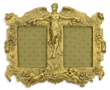 Casa Padrino baroque double wall picture frame angels gold 32.3 x H. 26.8 cm - Antique style picture frame - Baroque wall decoration - Decorative accessories in baroque style - Baroque interior