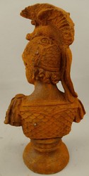 Jugendstil Gusseisen Skulptur Figur Büste Ritter Art Nouveau Cast Iron Sculpture Figure Bust Knight