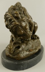 Luxus Designer Bronze Deko Skulptur Figur Löwe und Schlange Luxury Designer Bronze Decorative Sculpture Figure Lion and Snake