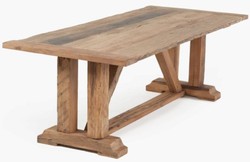 Casa Padrino tavolo da pranzo in stile country naturale - Diverse Dimensioni - Tavolo da cucina rettangolare rustico - Mobili rustici per sala da pranzo - Mobili per sala da pranzo stile country