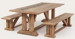 Casa Padrino tavolo da pranzo in stile country naturale - Diverse Dimensioni - Tavolo da cucina rettangolare rustico - Mobili rustici per sala da pranzo - Mobili per sala da pranzo stile country