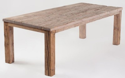 Casa Padrino table à manger de style campagnard naturelle - Différentes Tailles - Table de salle à manger rustique rectangulaire - Meubles de salle à manger style campagnard - Meubles rustique
