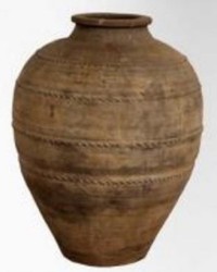 Casa Padrino luxury baroque terracotta vase antique brown Ø 57 x H. 82 cm - Handmade antique style flower vase - Flower pot - Plant pot - Baroque decorative accessories - Baroque garden decoration