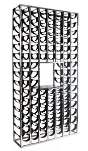 Huge Casa Padrino luxury wine bottle rack silver / black 114 x 32 x H. 220 cm - wine rack