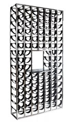 Huge Casa Padrino luxury wine bottle rack silver / black 114 x 32 x H. 220 cm - wine rack