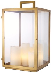 Casa Padrino luxury table lamp antique brass 35 x 35 x H. 65 cm - Metal desk lamp with handle and candle shaped lampshades - Luxury lighting - Luxury furniture - Luxury interior