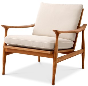 Luxus Garten Terrassen Sessel Naturfarben Creme Luxury Garden Patio Armchair Natural Cream