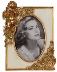 Casa Padrino baroque picture frame cream / gold 16.8 x H. 21.7 cm - Antique style picture frame - Living room decoration - Desk decoration - Decoration accessories in baroque style