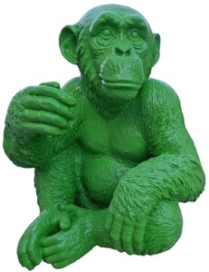 Luxus Designer Wohnzimmer Deko Skulpltur Figur Affe Grün Luxury Designer Living Room Decorative Sculpture Figure Ape Green