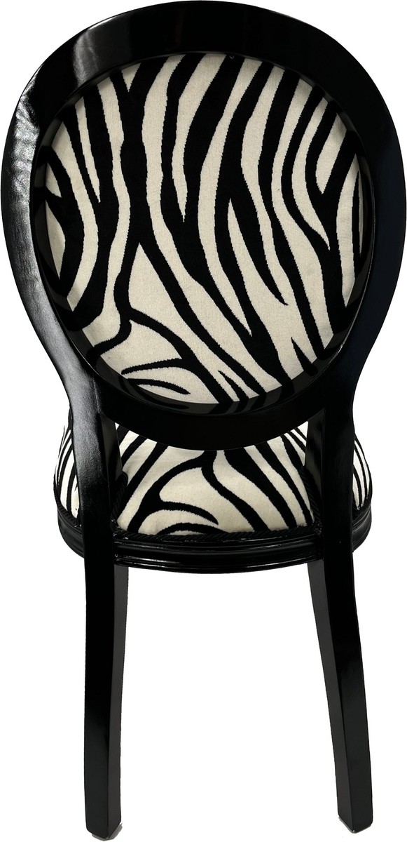 Luxus Barock Esszimmer Stuhl Zebra Schwarz Luxury Baroque Dining Chair Zebra Black Luxus Barock Esszimmer Stuhl Zebra Schwarz Luxury Baroque Dining Chair Zebra Black