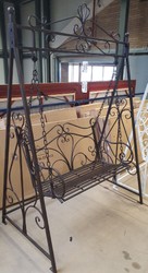 Jugendstil Metall Gartenschaukel Braun Art Nouveau Metal Garden Swing Brown