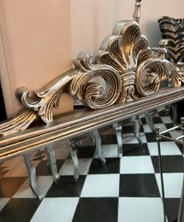 Casa Padrino espejo barroco plata - Espejo de pared hecho a mano con elegantes decoraciones - Magnífico espejo de pared de estilo barroco - Espejo de guardarropa barroco - Muebles barrocos