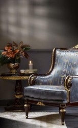 Runder Luxus Barock Massivholz Beistelltisch Dunkelbraun Gold Round Luxury Baroque Solid Wood Side Table Dark Brown Gold