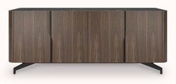 Casa Padrino luxury sideboard brown / black 220 x 50.8 x H. 87 cm - Solid wood cabinet with 4 doors - Solid wood furniture - Luxury furniture - Luxury furnishings