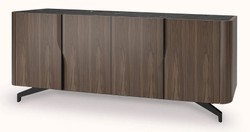 Casa Padrino luxury sideboard brown / black 220 x 50.8 x H. 87 cm - Solid wood cabinet with 4 doors - Solid wood furniture - Luxury furniture - Luxury furnishings