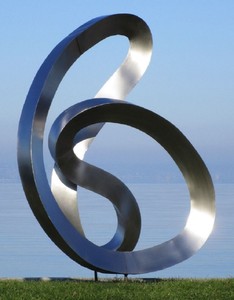 Casa Padrino Sculpture de Jardin XXL Design de Luxe en Acier Inoxydable Argent 165 x 80 x H. 215 cm - Immense Décoration de Jardin XXL - Décoration d'Extérieur Luxe - Accessoires de Jardin Design