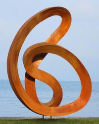 Casa Padrino scultura da giardino XXL in acciaio di design di lusso ruggine 165 x 80 x A. 215 cm - Grande decorazione da giardino XXL - Decorazione da esterni di lusso