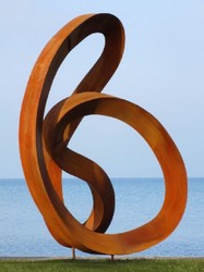 Casa Padrino scultura da giardino XXL in acciaio di design di lusso ruggine 165 x 80 x A. 215 cm - Grande decorazione da giardino XXL - Decorazione da esterni di lusso