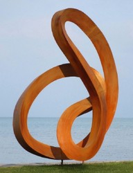 Casa Padrino scultura da giardino XXL in acciaio di design di lusso ruggine 165 x 80 x A. 215 cm - Grande decorazione da giardino XXL - Decorazione da esterni di lusso